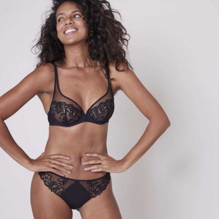 Simone Perele Java Sheer Plunge Bra in Anthracite FINAL SALE (50% Off) -  Busted Bra Shop